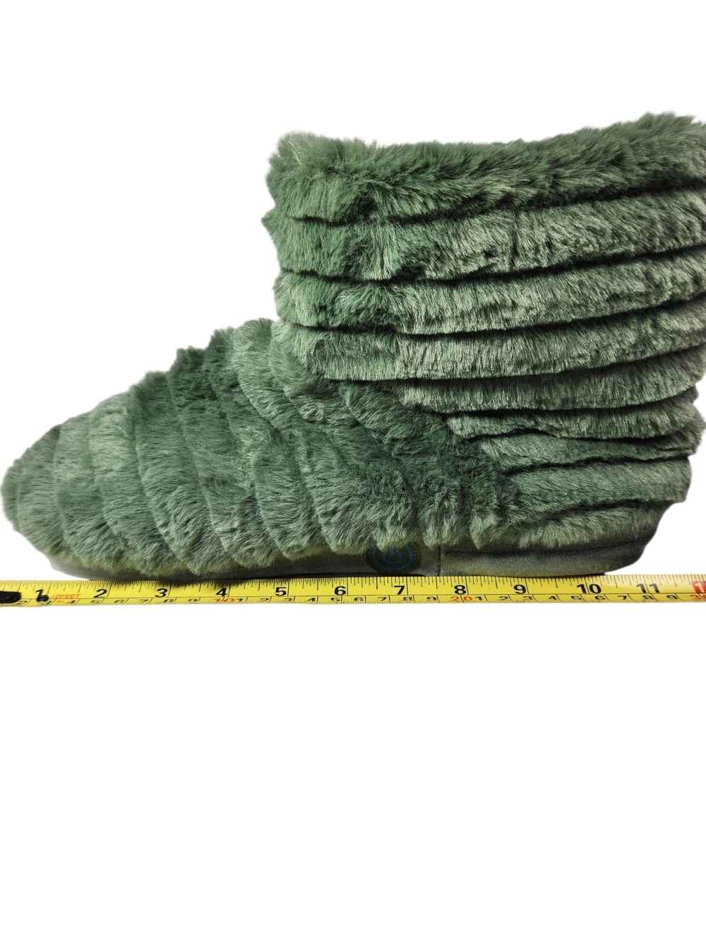 HealthTouch Soft Fluffy Massaging Booties - Green - Picture 9 of 10